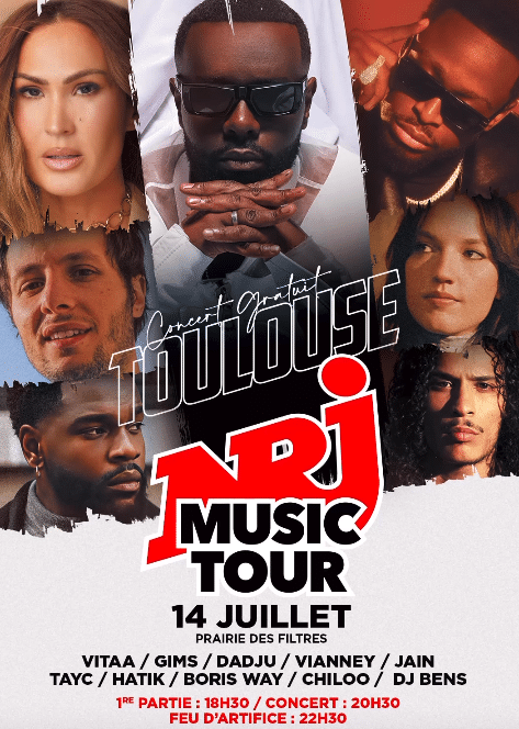 nrj music tour 14 juillet 2023 toulouse