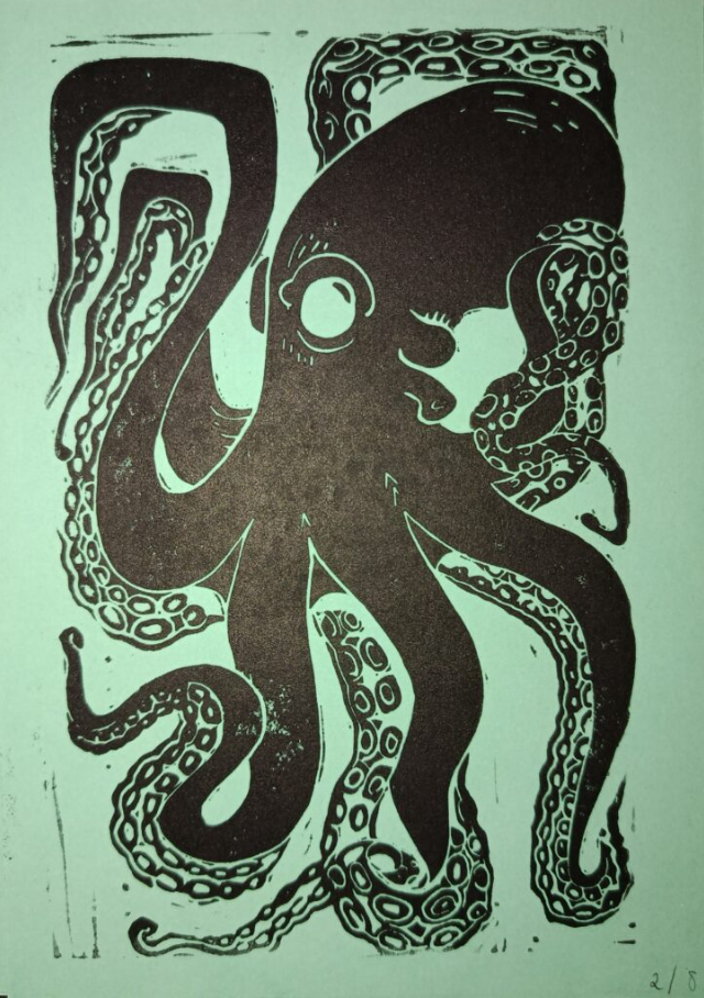 Exposition « Lumière, contraste et composition » à Toulouse : Les linogravures de Prune au Théâtre du Fil à Plomb